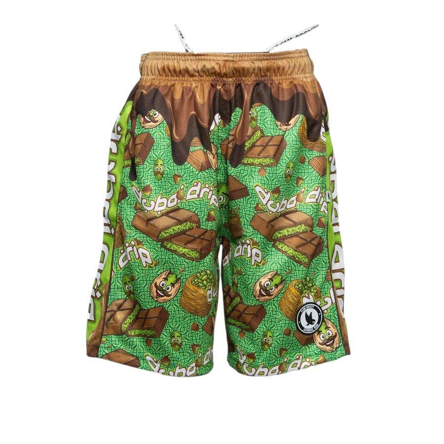 Flow Society Big Boys' 7" Dubai Drip Chocolate Shorts - Green - GREEN